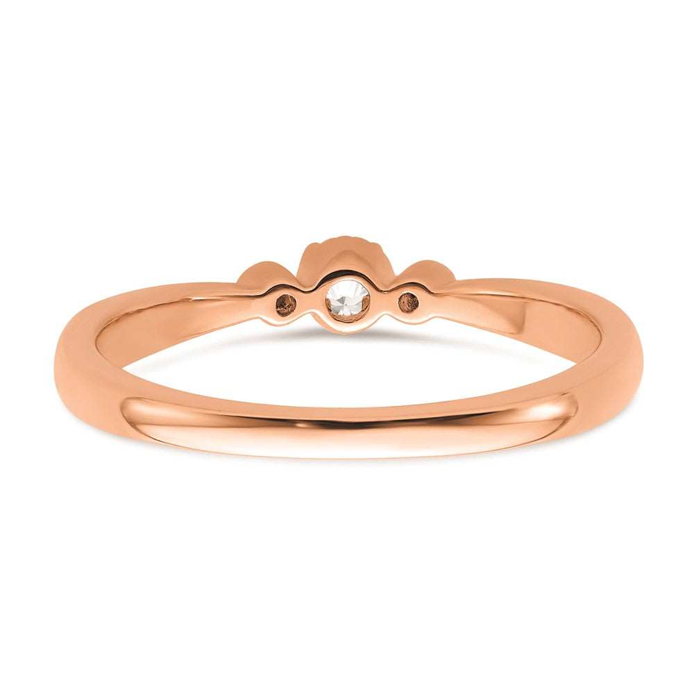 Buy 14K Rose Gold Petite 3-Stone Engagement Ring with 1/15 Carat Diamonds