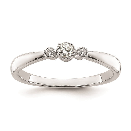 Buy Exclusive 14K White Gold Petite 3-Stone Ring with 1/15 Carat Diamonds