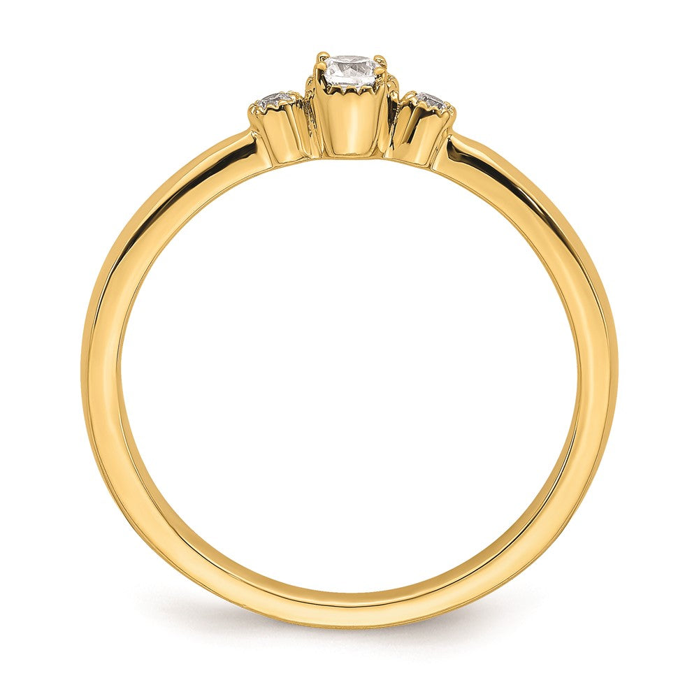 Buy Stylish 14K Gold 3-Stone Diamond Engagement Ring, 1/15 Carat Value