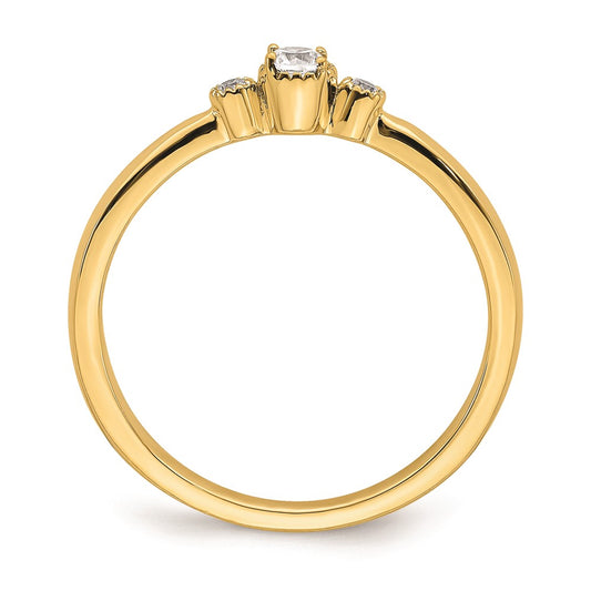 Buy Stylish 14K Gold 3-Stone Diamond Engagement Ring, 1/15 Carat Value