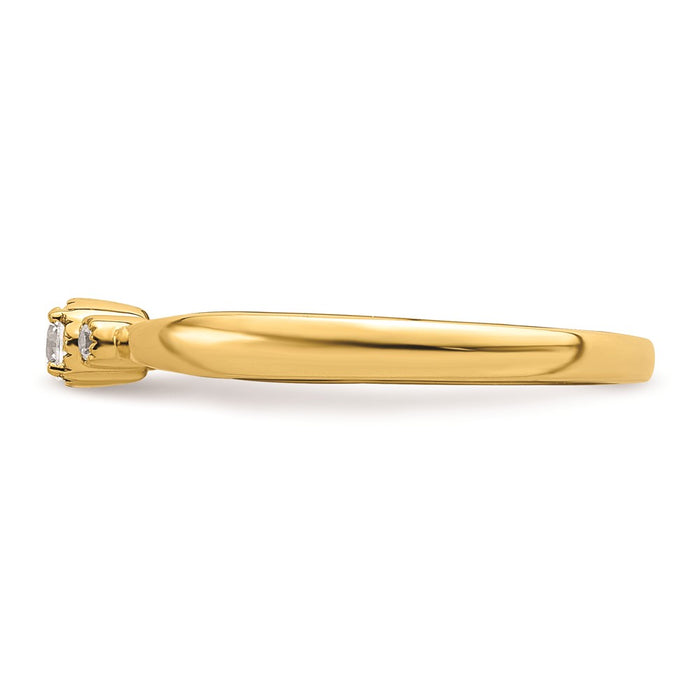 Buy Stylish 14K Gold 3-Stone Diamond Engagement Ring, 1/15 Carat Value-3