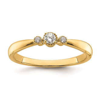 Buy Stylish 14K Gold 3-Stone Diamond Engagement Ring, 1/15 Carat Value