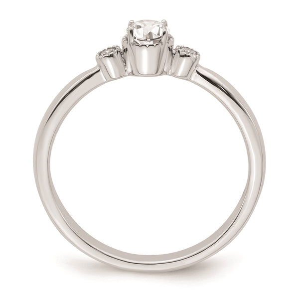 14K White Gold Petite 3-Stone Engagement Ring - 1/4 Carat Diamonds