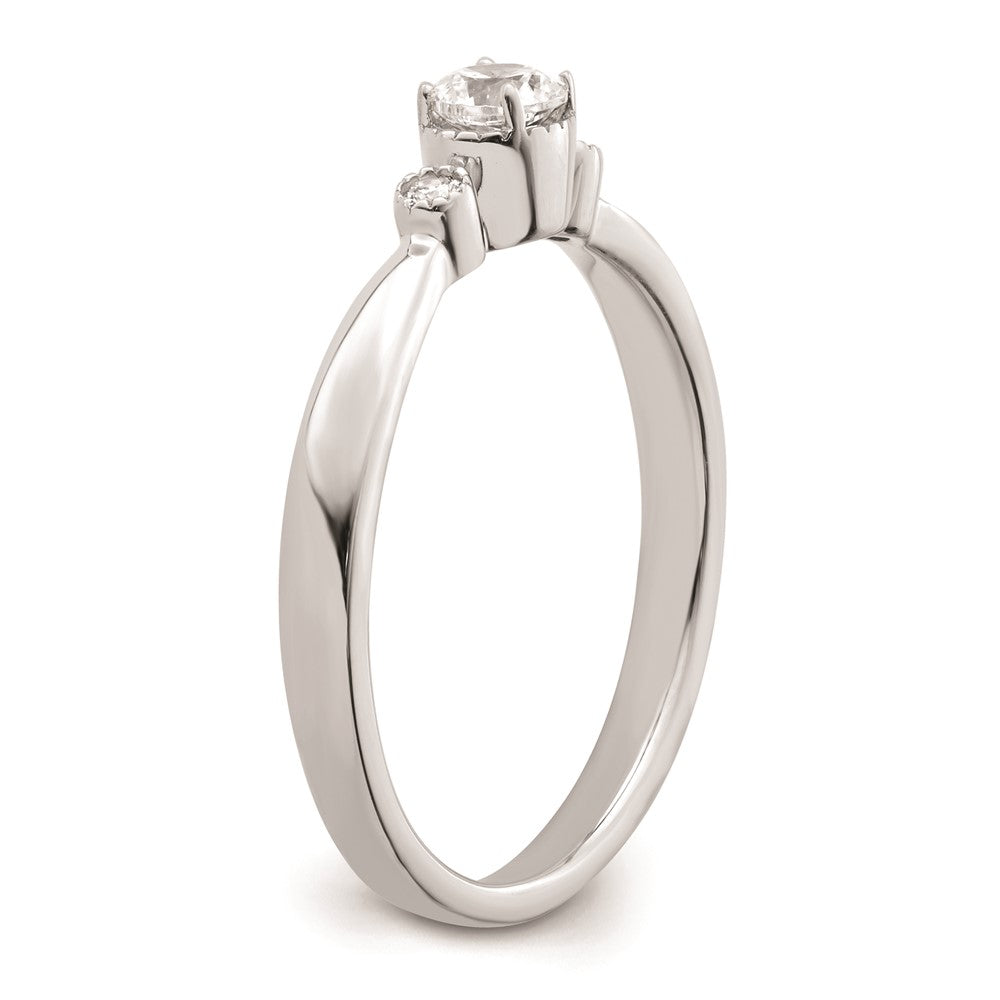 Exclusive 14K White Gold Petite 3-Stone Engagement Ring - 1/4 Carat Diamonds, Stylish Design