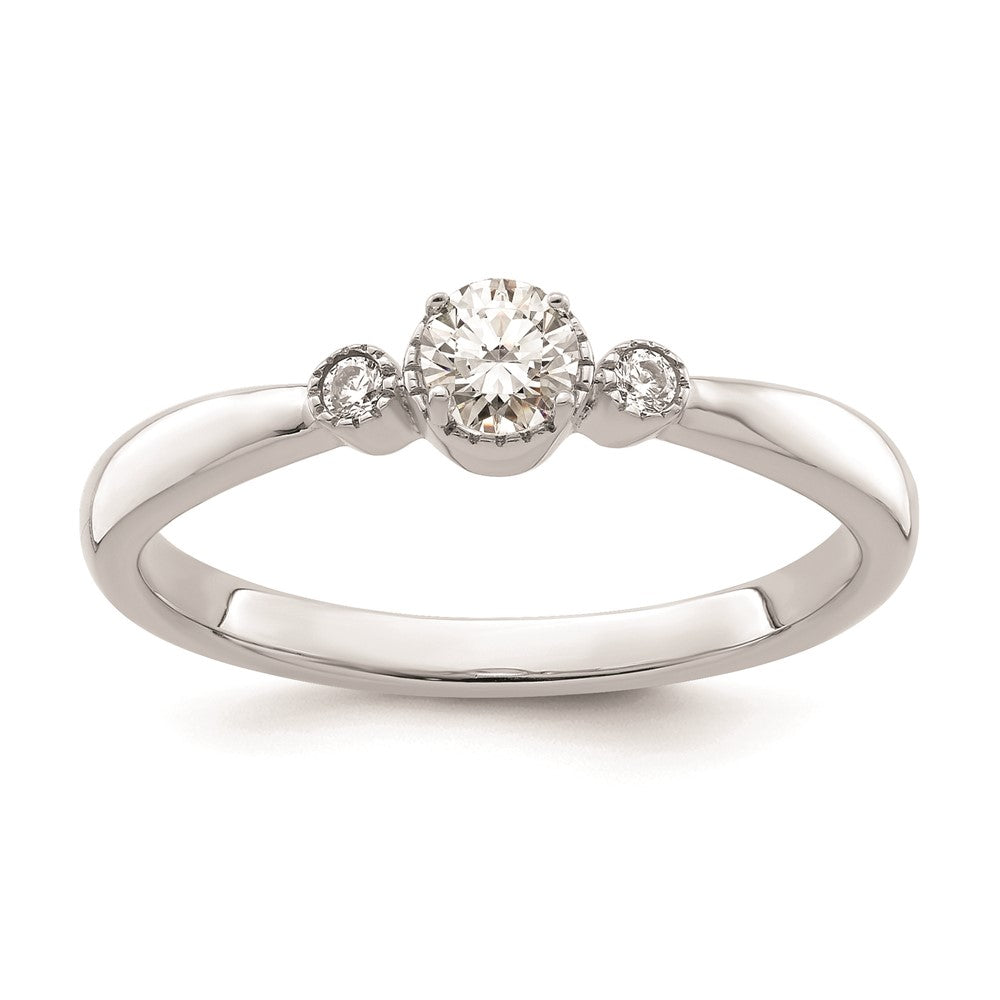 Exclusive 14K White Gold Petite 3-Stone Engagement Ring - 1/4 Carat Diamonds, Stylish Design
