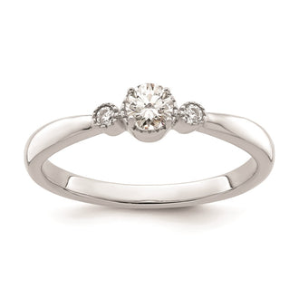 Exclusive 14K White Gold Petite 3-Stone Engagement Ring - 1/4 Carat Diamonds, Stylish Design