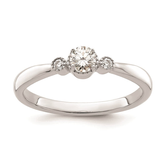 Exclusive 14K White Gold Petite 3-Stone Engagement Ring - 1/4 Carat Diamonds, Stylish Design