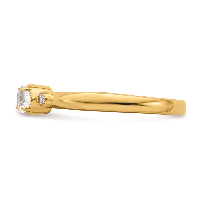 Buy Stylish 14K Gold 3-Stone Diamond Engagement Ring - 1/4 Carat Luxury Value-3
