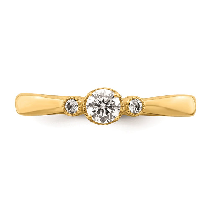 Buy Stylish 14K Gold 3-Stone Diamond Engagement Ring - 1/4 Carat Luxury Value-4