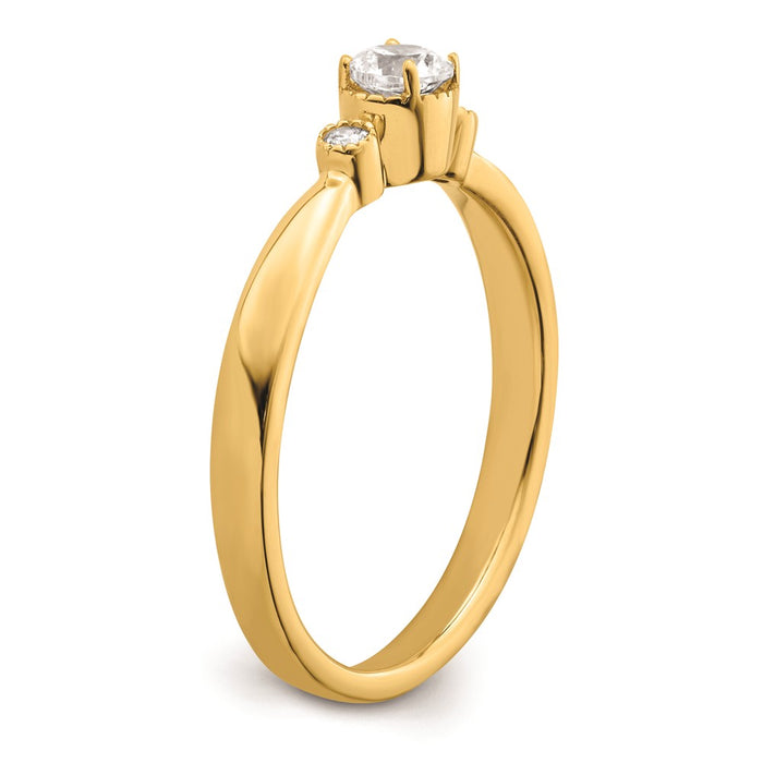 Buy Stylish 14K Gold 3-Stone Diamond Engagement Ring - 1/4 Carat Luxury Value-6