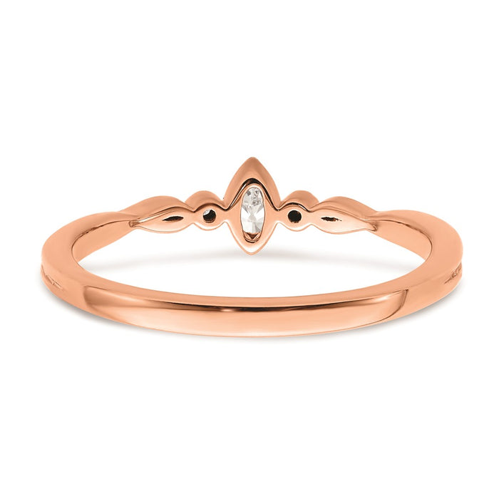 Buy Stylish 14K Rose Gold Petite 3-Stone Engagement Ring - 1/15 Carat Diamonds-5