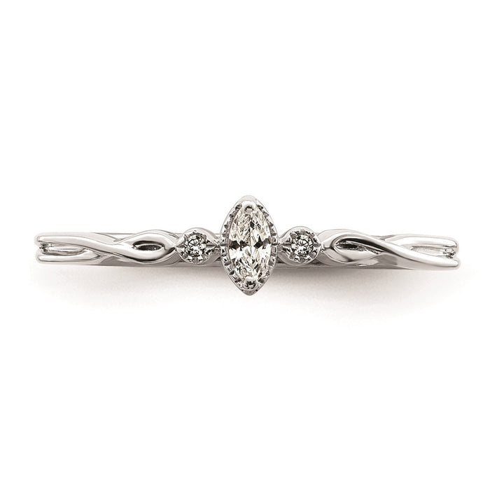 Buy Exclusive 14K White Gold 3-Stone Engagement Ring - Stylish Beaded Edge, 1/15 Carat Diamonds-4