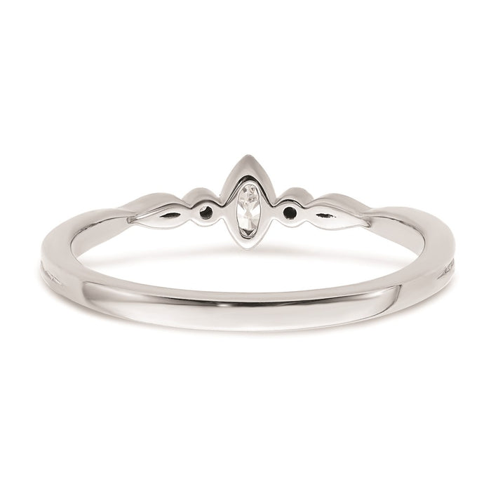 Buy Exclusive 14K White Gold 3-Stone Engagement Ring - Stylish Beaded Edge, 1/15 Carat Diamonds-5