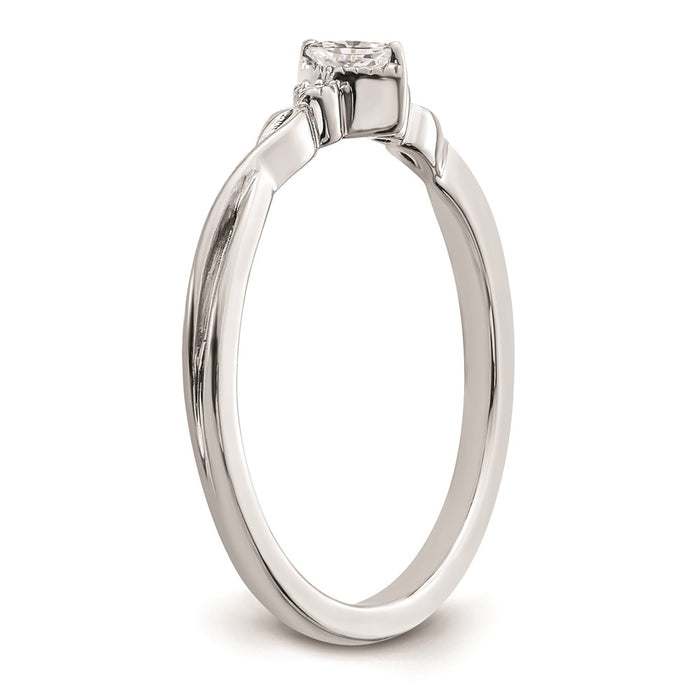 Buy Exclusive 14K White Gold 3-Stone Engagement Ring - Stylish Beaded Edge, 1/15 Carat Diamonds-6