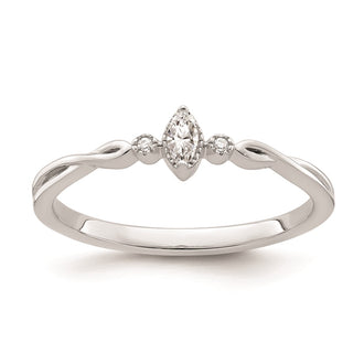 Buy Exclusive 14K White Gold 3-Stone Engagement Ring - Stylish Beaded Edge, 1/15 Carat Diamonds