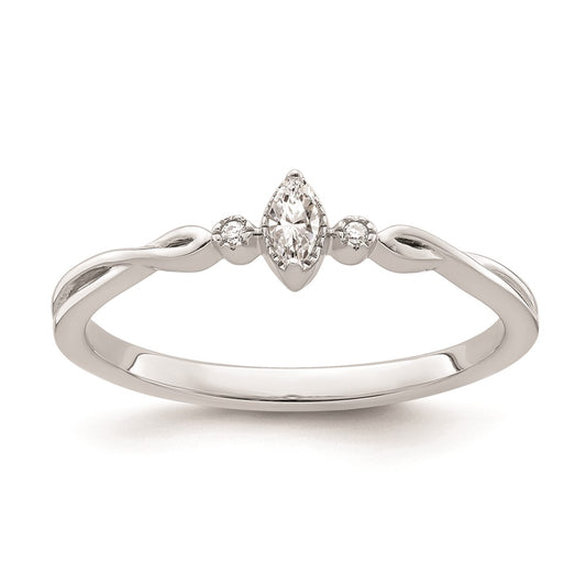 Buy Exclusive 14K White Gold 3-Stone Engagement Ring - Stylish Beaded Edge, 1/15 Carat Diamonds