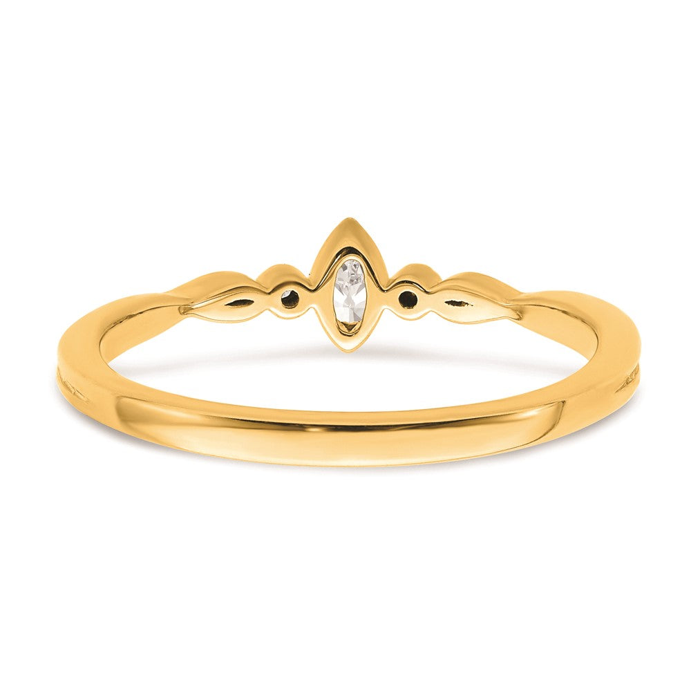 Order Stylish 14K Gold Petite 3-Stone Marquise Diamond Engagement Ring - 1/15 Carat