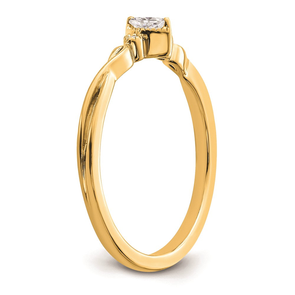 Order Stylish 14K Gold Petite 3-Stone Marquise Diamond Engagement Ring - 1/15 Carat