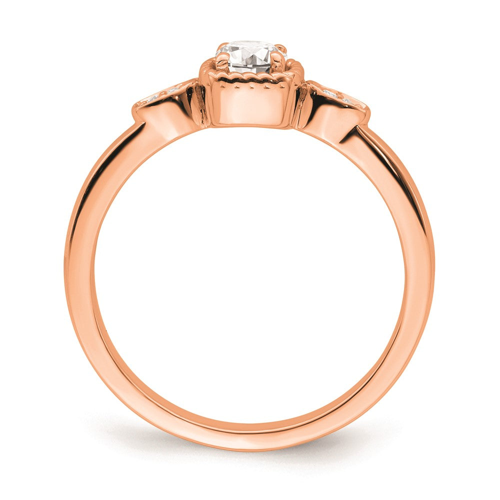 High-Quality 14K Rose Gold Engagement Ring with 1/4 Carat Diamond - Stylish Value