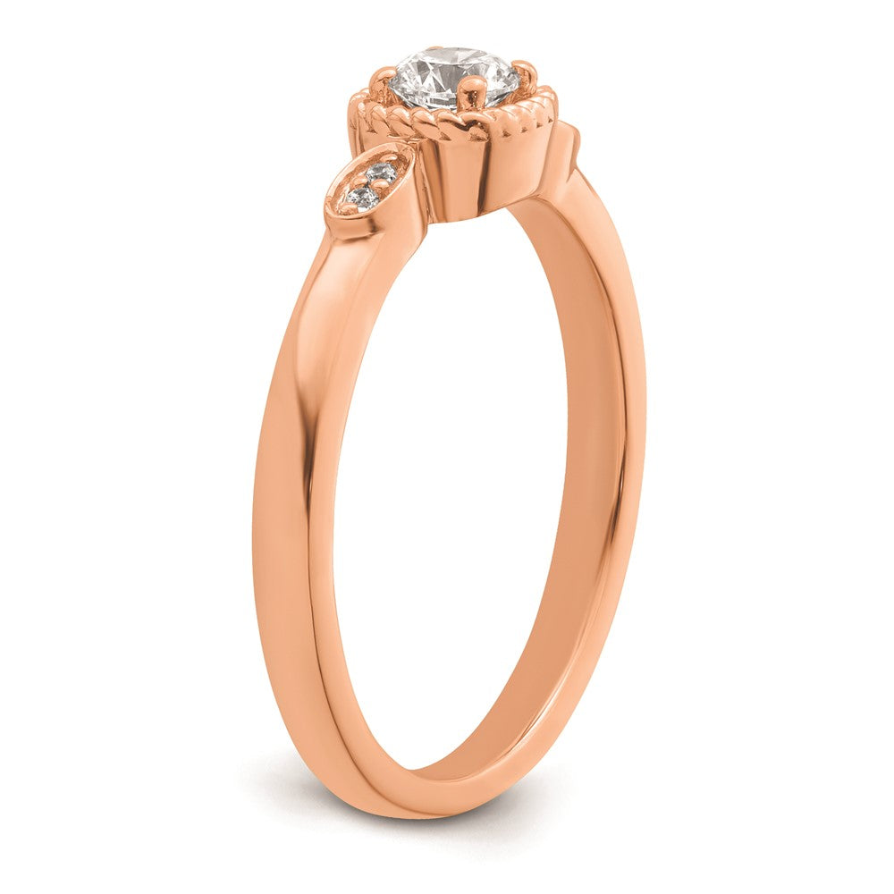 High-Quality 14K Rose Gold Engagement Ring with 1/4 Carat Diamond - Stylish Value