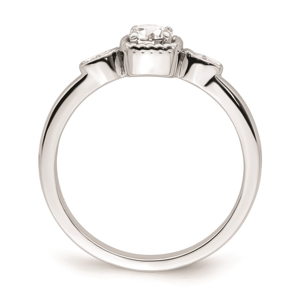 Exclusive 14K White Gold Petite Rope Edge Engagement Ring, 1/4 Carat Diamond