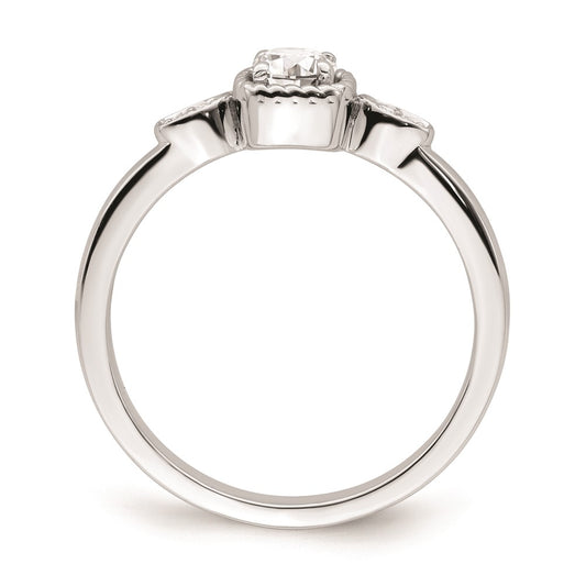 Exclusive 14K White Gold Petite Rope Edge Engagement Ring, 1/4 Carat Diamond