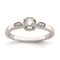 Exclusive 14K White Gold Petite Rope Edge Engagement Ring, 1/4 Carat Diamond-2