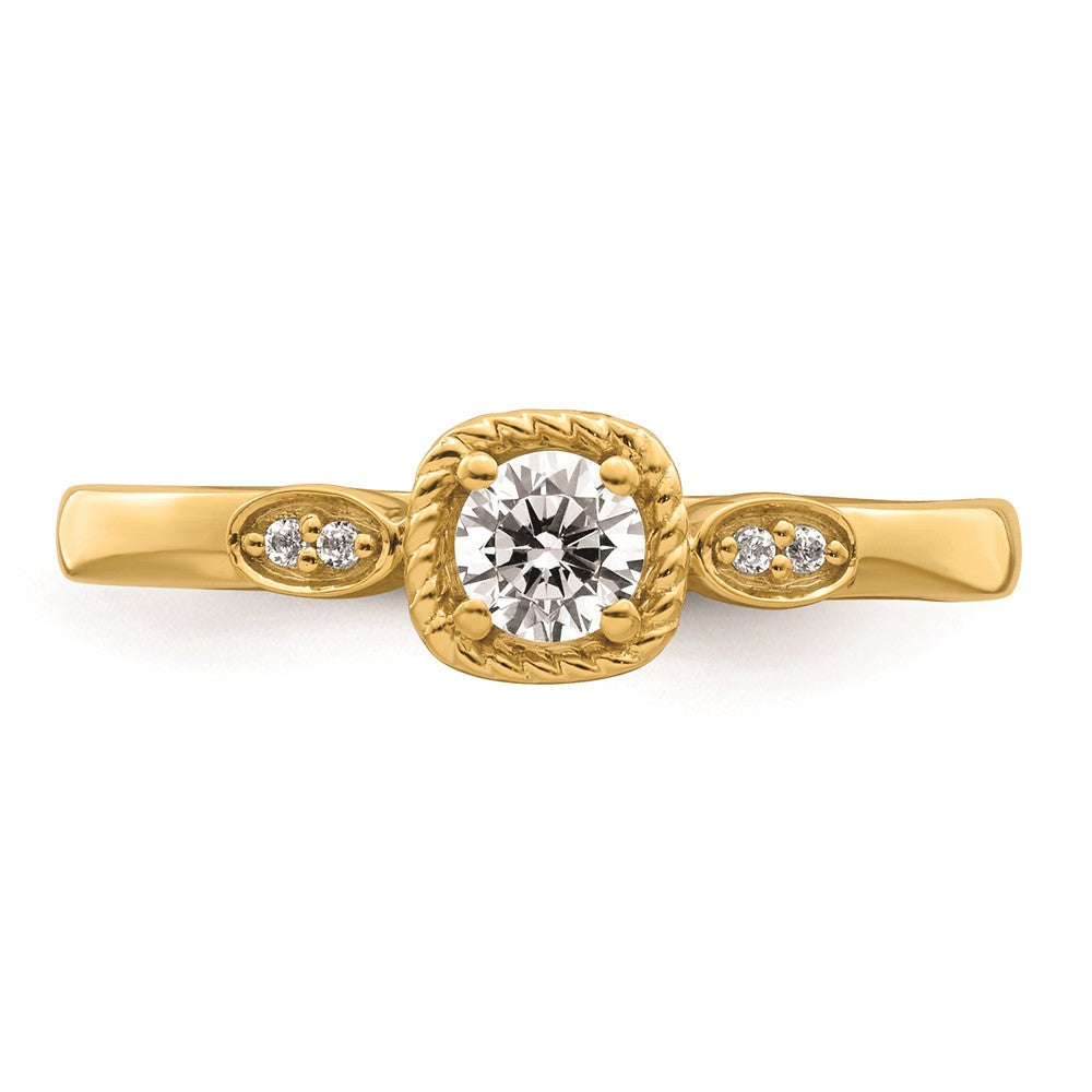 Buy Affordable 14K Gold Petite Rope Edge 1/4 Carat Round Diamond Ring