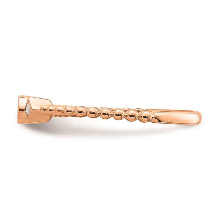 Buy Stylish 14K Rose Gold 3-Stone Engagement Ring with 1/15 Carat Diamonds-3