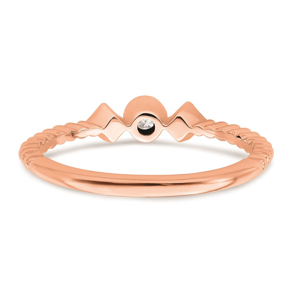 Buy Stylish 14K Rose Gold 3-Stone Engagement Ring with 1/15 Carat Diamonds