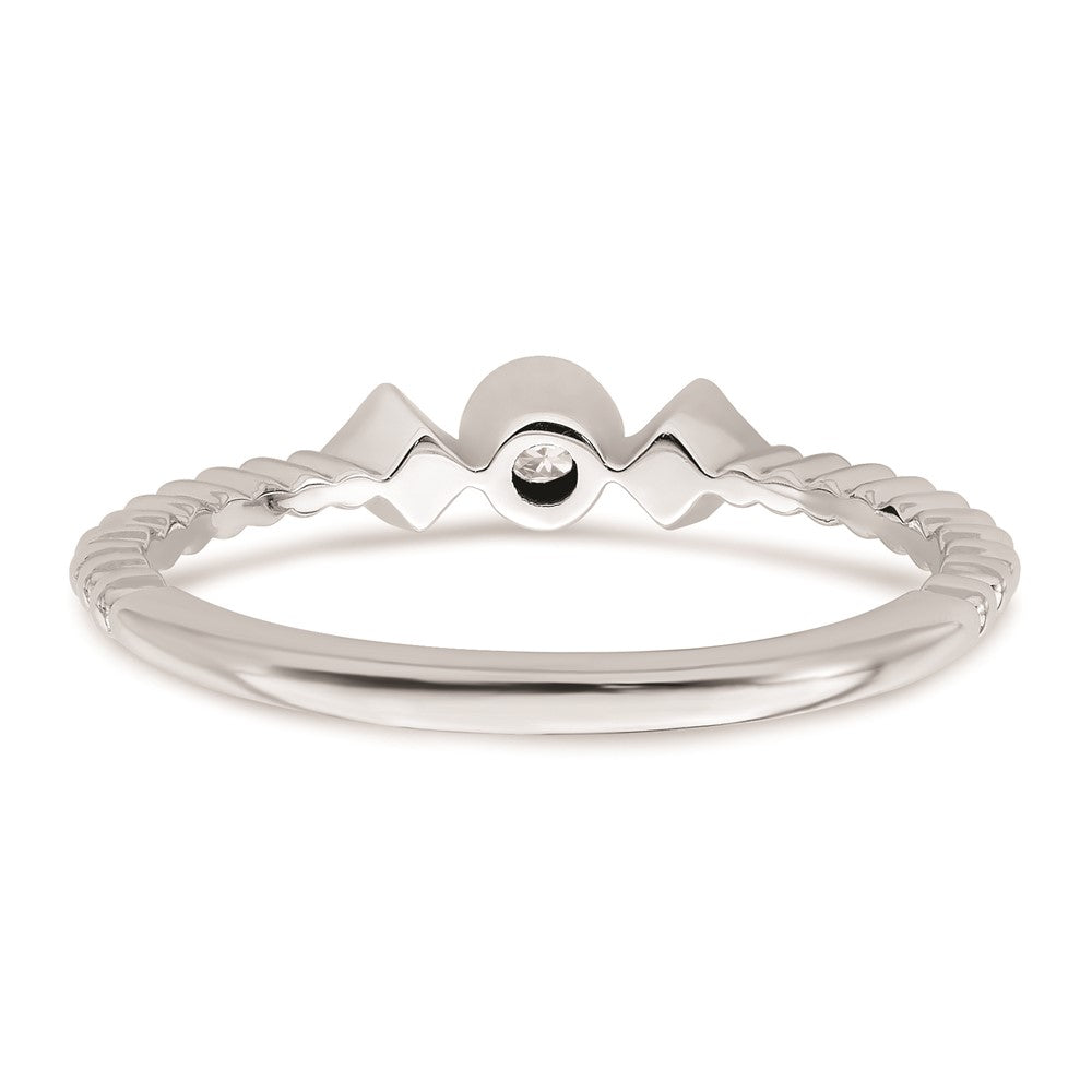 High-Quality 14K White Gold 3-Stone Engagement Ring with 1/15 Carat Diamonds