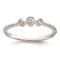 High-Quality 14K White Gold 3-Stone Engagement Ring with 1/15 Carat Diamonds-2