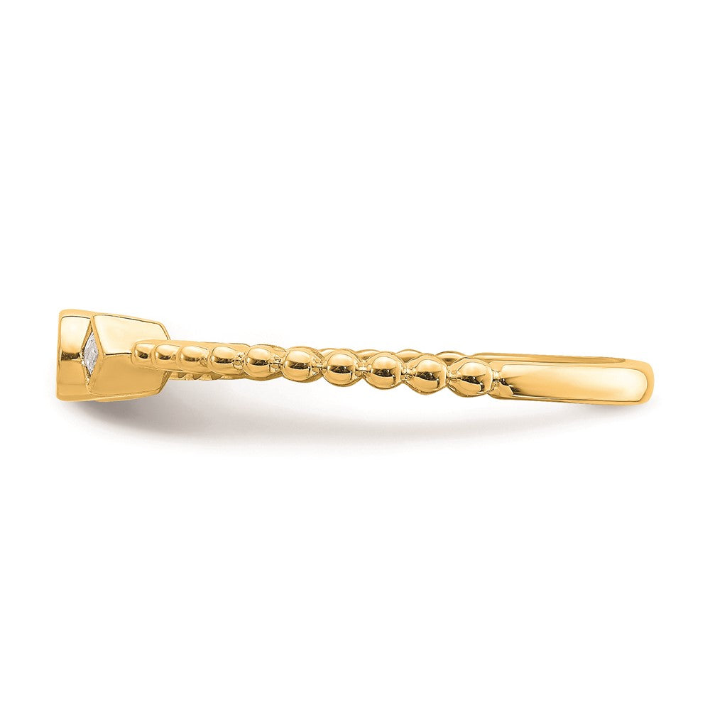 Exclusive 14K Gold Scalloped Band 3-Stone Engagement Ring, 1/15 Carat Diamonds