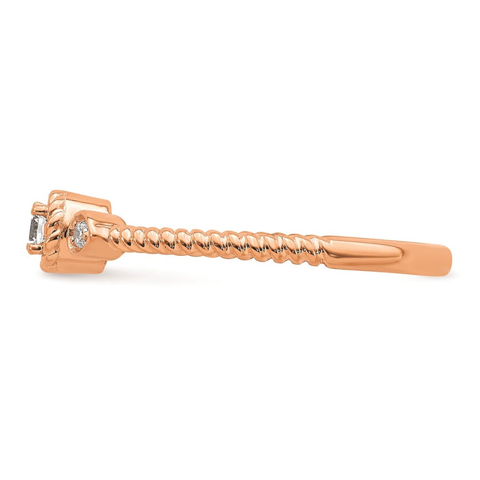 Buy Exclusive 14K Rose Gold Petite 3-Stone Engagement Ring with Diamonds-3