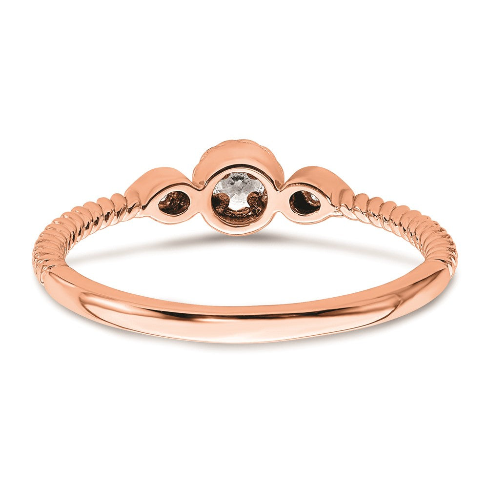 Buy Exclusive 14K Rose Gold Petite 3-Stone Engagement Ring with Diamonds