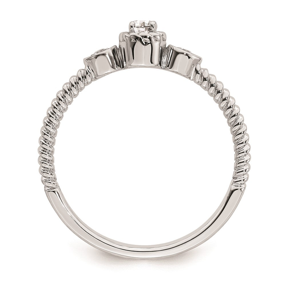 Buy Exclusive 14K White Gold 3-Stone Engagement Ring with 1/15 Carat Diamonds