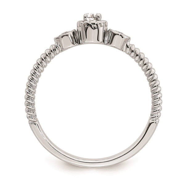 Buy Exclusive 14K White Gold 3-Stone Engagement Ring with 1/15 Carat Diamonds