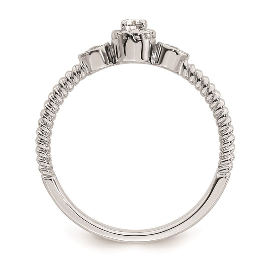 Buy Exclusive 14K White Gold 3-Stone Engagement Ring with 1/15 Carat Diamonds