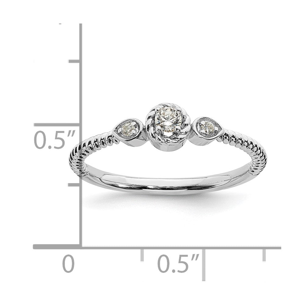 Buy Exclusive 14K White Gold 3-Stone Engagement Ring with 1/15 Carat Diamonds
