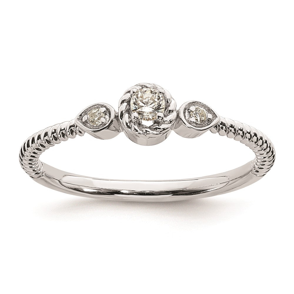 Buy Exclusive 14K White Gold 3-Stone Engagement Ring with 1/15 Carat Diamonds