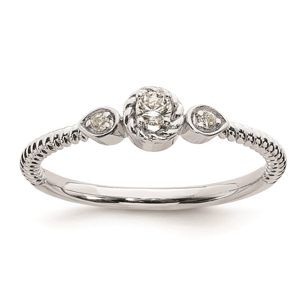 Buy Exclusive 14K White Gold 3-Stone Engagement Ring with 1/15 Carat Diamonds