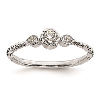 Buy Exclusive 14K White Gold 3-Stone Engagement Ring with 1/15 Carat Diamonds
