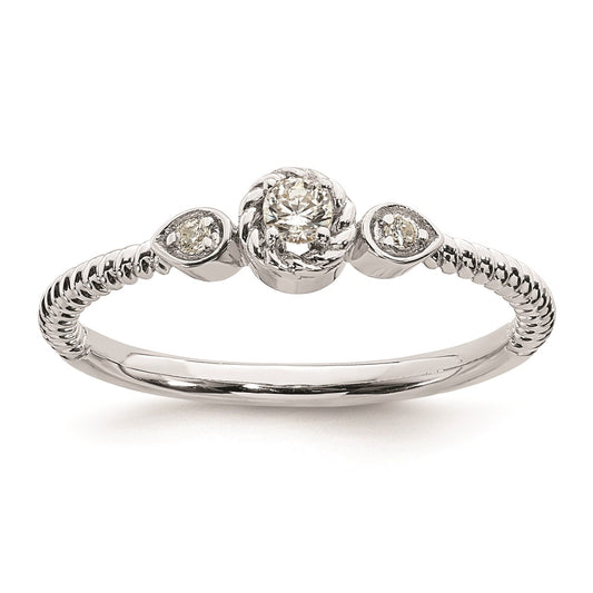 Buy Exclusive 14K White Gold 3-Stone Engagement Ring with 1/15 Carat Diamonds