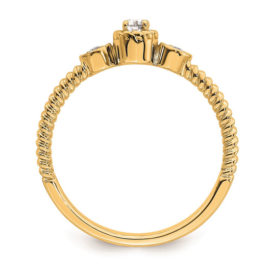Buy Exclusive 14K Gold 3-Stone Engagement Ring with 1/15 Carat Diamonds