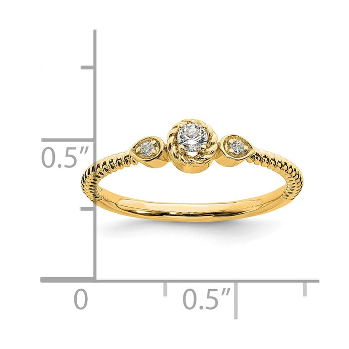 Buy Exclusive 14K Gold 3-Stone Engagement Ring with 1/15 Carat Diamonds-6