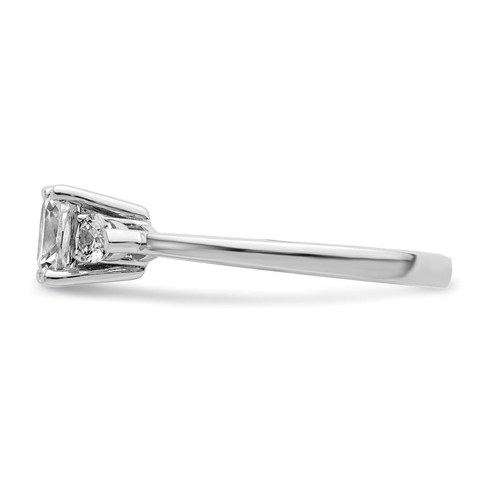 High-Quality 14K White Gold 3-Stone Semi-Mount Ring with Pear & Cushion Cuts-3