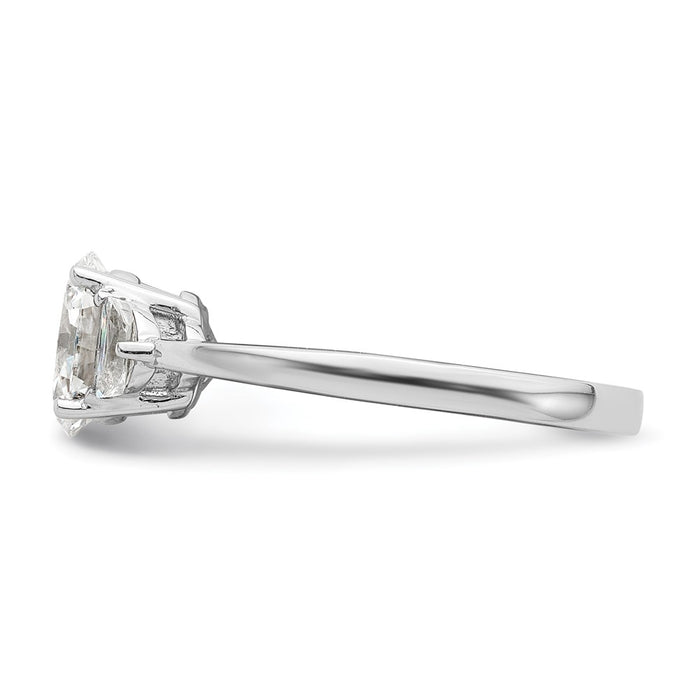 Buy 14K White Gold Semi-Mount Ring with 3 Stone Design & Luxury Diamonds-3