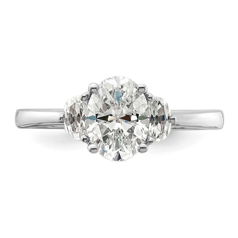 Buy 14K White Gold Semi-Mount Ring with 3 Stone Design & Luxury Diamonds