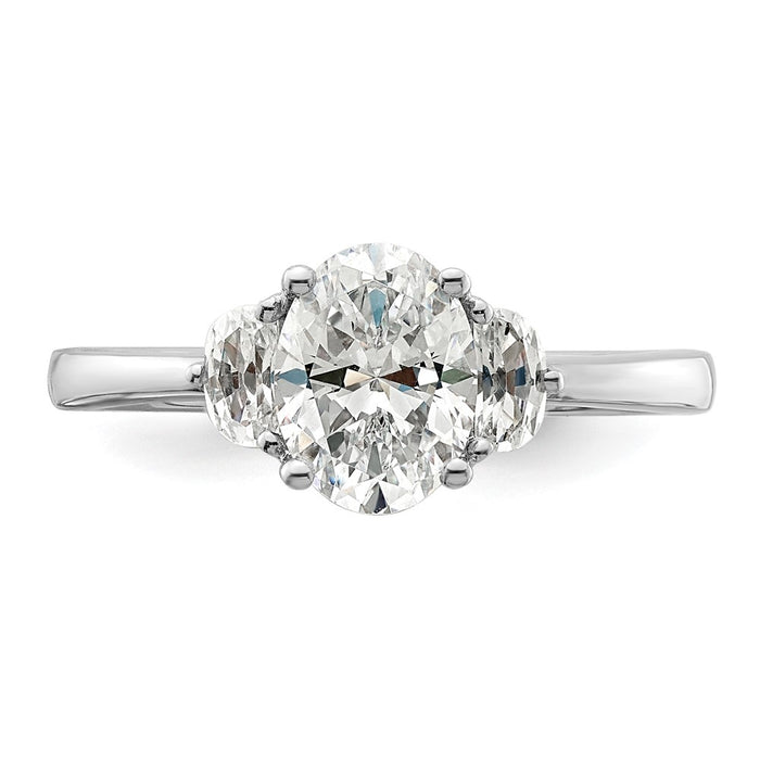 Buy 14K White Gold Semi-Mount Ring with 3 Stone Design & Luxury Diamonds-4