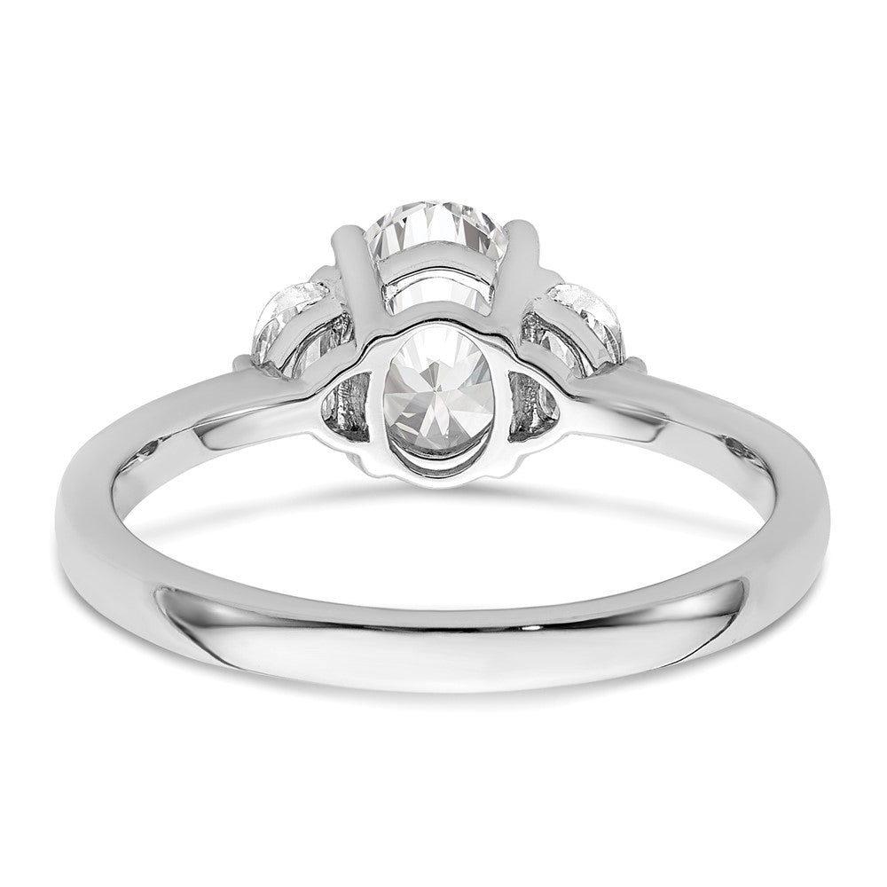 Buy 14K White Gold Semi-Mount Ring with 3 Stone Design & Luxury Diamonds